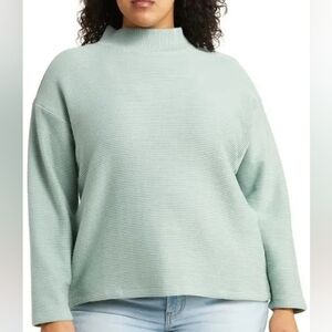 Madewell Light Mint Ribbed Mock Neck Sweater